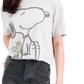 Snoopy Junior's Graphic Print T-Shirt Gray Size S