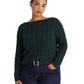 Ralph Lauren Women's Cable Knit Boatneck Sweater Green Size 3X