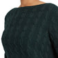 Ralph Lauren Women's Cable Knit Boatneck Sweater Green Size 3X