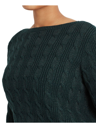 Ralph Lauren Women's Cable Knit Boatneck Sweater Green Size 3X