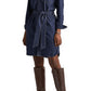 Ralph Lauren Women's Jameika Denim Long Sleeve Button Down Collar Dress Blue Size Small