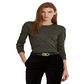 Ralph Lauren Women's Metallic Stripe Jersey Top Black Size Small