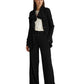 Ralph Lauren Women's Stretch Pocketed Waffle Knit Long Sleeve Open Front Jacket Black Size Medium