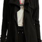 Ralph Lauren Women's Stretch Pocketed Waffle Knit Long Sleeve Open Front Jacket Black Size X-Large