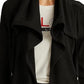 Ralph Lauren Women's Stretch Pocketed Waffle Knit Long Sleeve Open Front Jacket Black Size X-Large