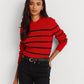 Ralph Lauren Women's Striped Mock Neck Sweater Red Size Small