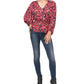 Vince Camuto Women's Printed Peplum Blouse Orange Size X-Small