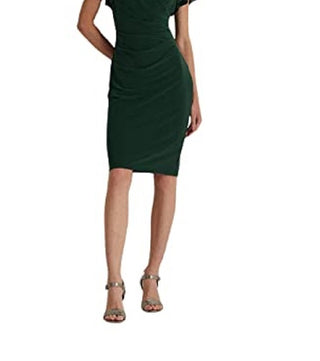 Ralph Lauren Women's Jersey Sequin Sleeve Cocktail Dress Green Size 18