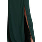 Ralph Lauren Women's Sleeves Brooch Slitted Surplice Neckline Full Length Evening Gown Dress Green Size 6