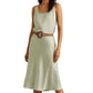 Ralph Lauren Women's Satin Midi Skirt Green Size 12
