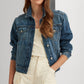Ralph Lauren Women's Pocketed Boxy Fit Button Front Denim Jacket Blue Size Small