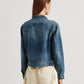 Ralph Lauren Women's Pocketed Boxy Fit Button Front Denim Jacket Blue Size Small