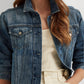 Ralph Lauren Women's Pocketed Boxy Fit Button Front Denim Jacket Blue Size Small