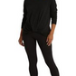 Ralph Lauren Womne's Twist Front Long Sleeve Top Black Size Medium