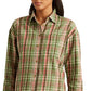 Ralph Lauren Women's Plaid Cotton Twill Shirt Green Size Large