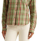 Ralph Lauren Women's Plaid Cotton Twill Shirt Green Size Large