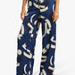 Ralph Lauren Women's Geometric Print Charmeuse Wide Leg Pants Blue Size Small