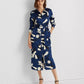 Ralph Lauren Women's Geometric Print Charmeuse Shirtdress Blue Size 8