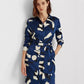 Ralph Lauren Women's Geometric Print Charmeuse Shirtdress Blue Size 8
