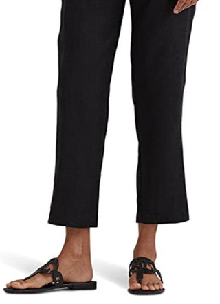 Ralph Lauren Women's Linen Ankle Pants Black Size 12