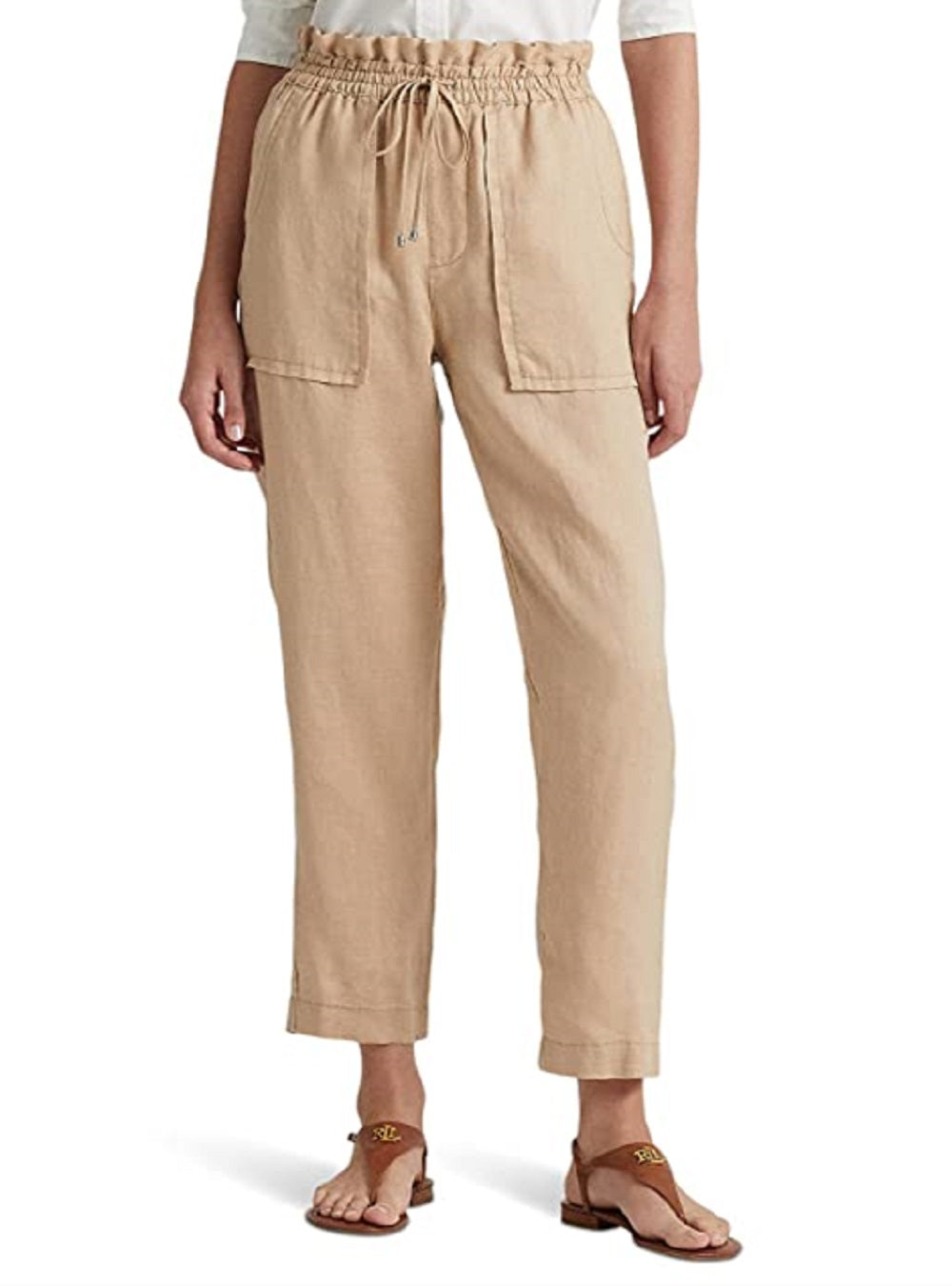 Ralph Lauren Women's Linen Ankle Pants Brown Size 14
