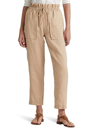 Ralph Lauren Women's Linen Ankle Pants Brown Size 14