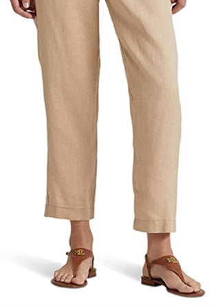 Ralph Lauren Women's Linen Ankle Pants Brown Size 14