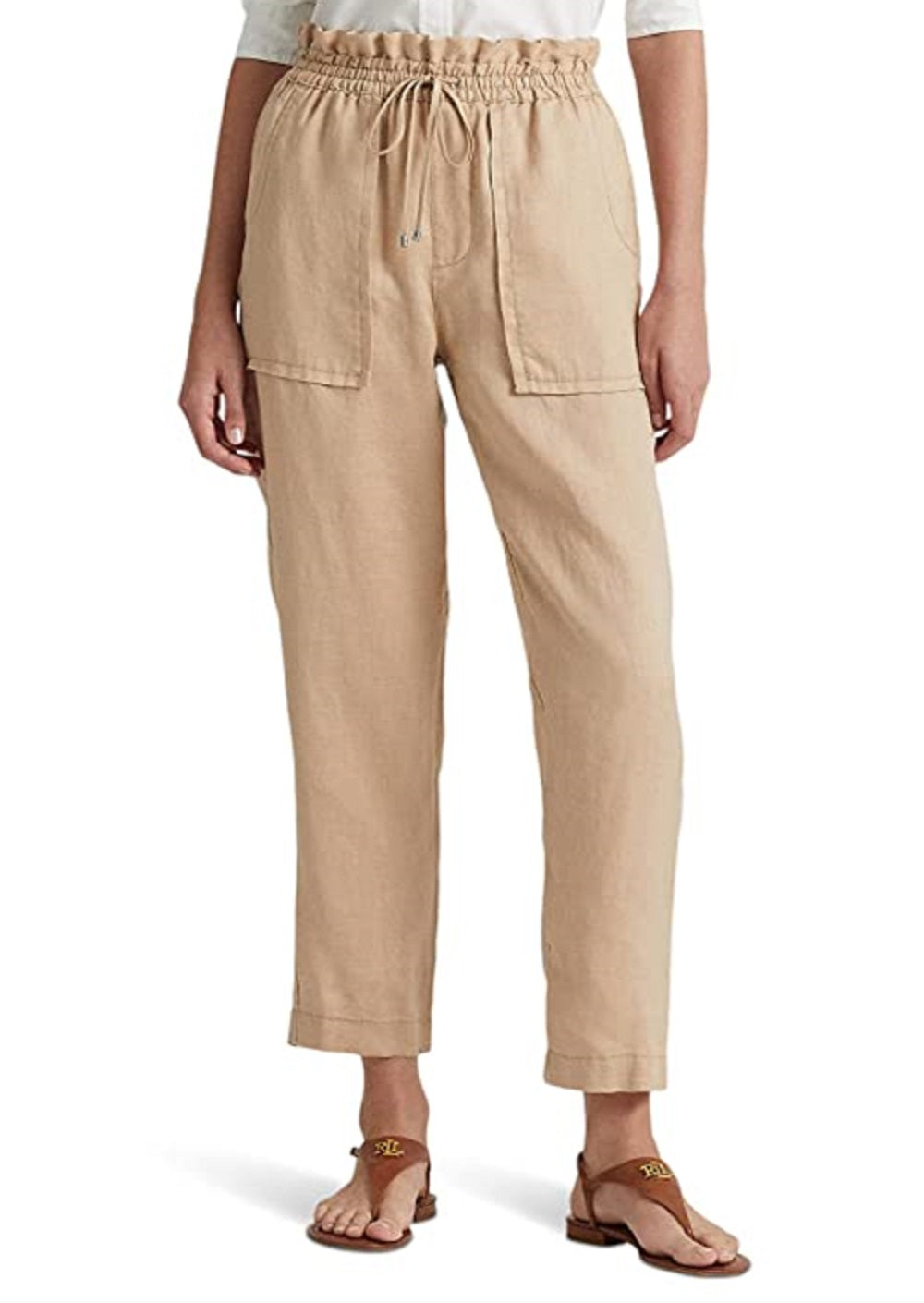 Ralph Lauren Women's Linen Ankle Pants Brown Size 8