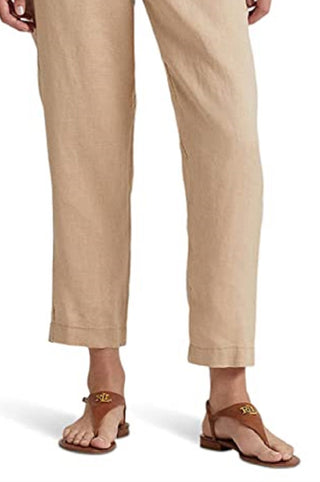 Ralph Lauren Women's Linen Ankle Pants Brown Size 8