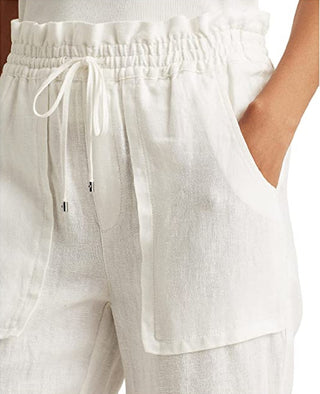 Ralph Lauren Women's Linen Ankle Pants White