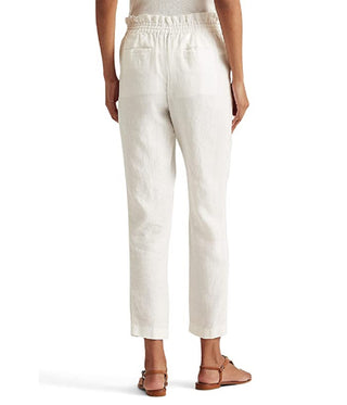 Ralph Lauren Women's Linen Ankle Pants White