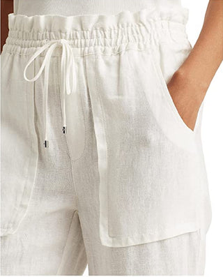Ralph Lauren Women's Linen Ankle Pants White