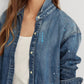 Ralph Lauren Women's Paint Splatter Denim Shirt Blue Size Large