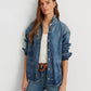 Ralph Lauren Women's Paint Splatter Denim Shirt Blue Size Medium