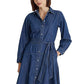 Ralph Lauren Women's Belted Denim Shirtdress Dress Blue Size 10