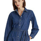 Ralph Lauren Women's Belted Denim Shirtdress Dress Blue Size 10