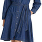 Ralph Lauren Women's Belted Denim Shirtdress Dress Blue Size 6