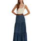 Ralph Lauren Women's Denim Full Length A Line Skirt Blue Size 4
