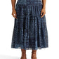 Ralph Lauren Women's Geo Print Crinkle Georgette Skirt Blue Size 12