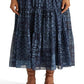 Ralph Lauren Women's Geo Print Crinkle Georgette Skirt Blue Size 12