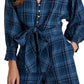 Ralph Lauren Women's Plaid Tissue Linen Romper Blue Size 12