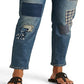 Ralph Lauren Women's Patchwork Relaxed Tapered Jeans Blue Size 16