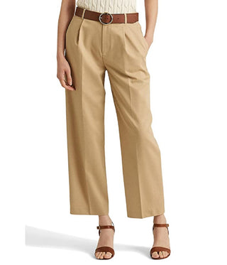 Ralph Lauren Women's Pleated Crepe Ankle Pants Brown Size 12
