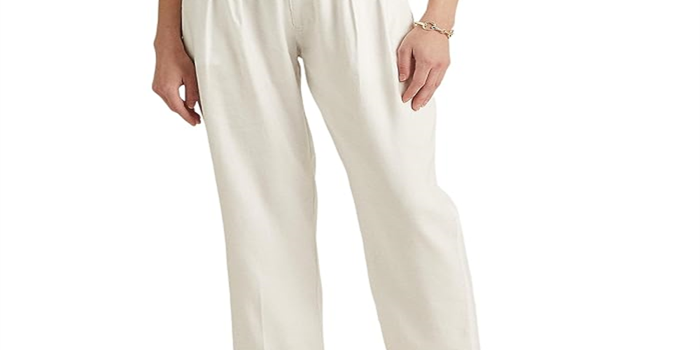 Ralph Lauren Men's Pleated Twill Ankle Pants White Size 12