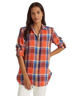 Ralph Lauren Women's Plaid Linen Shirt Assorted Size Medium