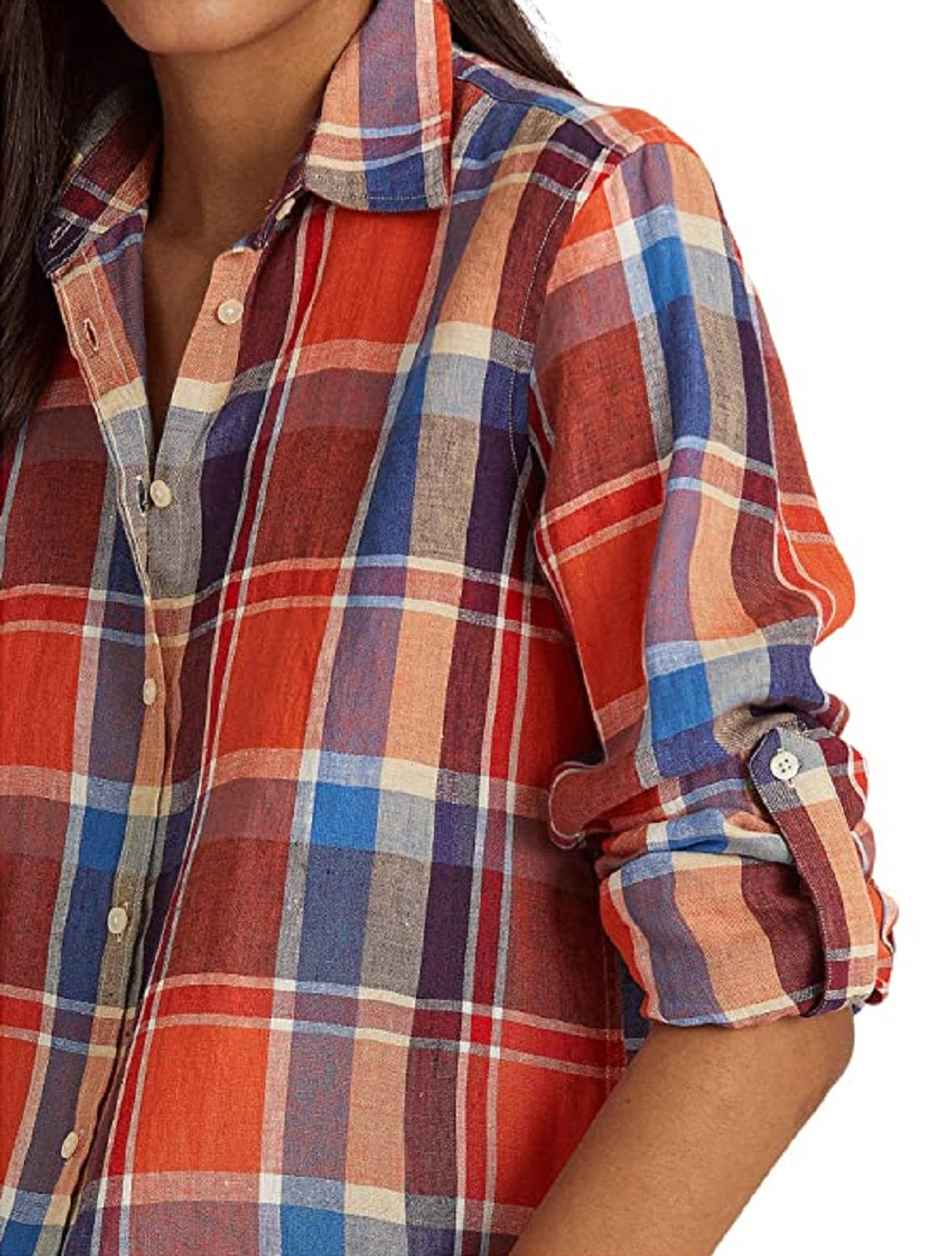 Ralph Lauren Women's Plaid Linen Shirt Assorted Size Medium