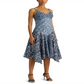 Ralph Lauren Women's Patchwork Print Linen Sleeveless Dress Blue Size 10 Petite