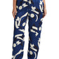 Ralph Lauren Women's Geometric Print Charmeuse Wide Leg Pants Blue Size 3X