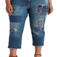 Ralph Lauren Women's Patchwork Relaxed Tapered Jeans Blue Size 14W