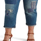 Ralph Lauren Women's Patchwork Relaxed Tapered Jeans Blue Size 14W
